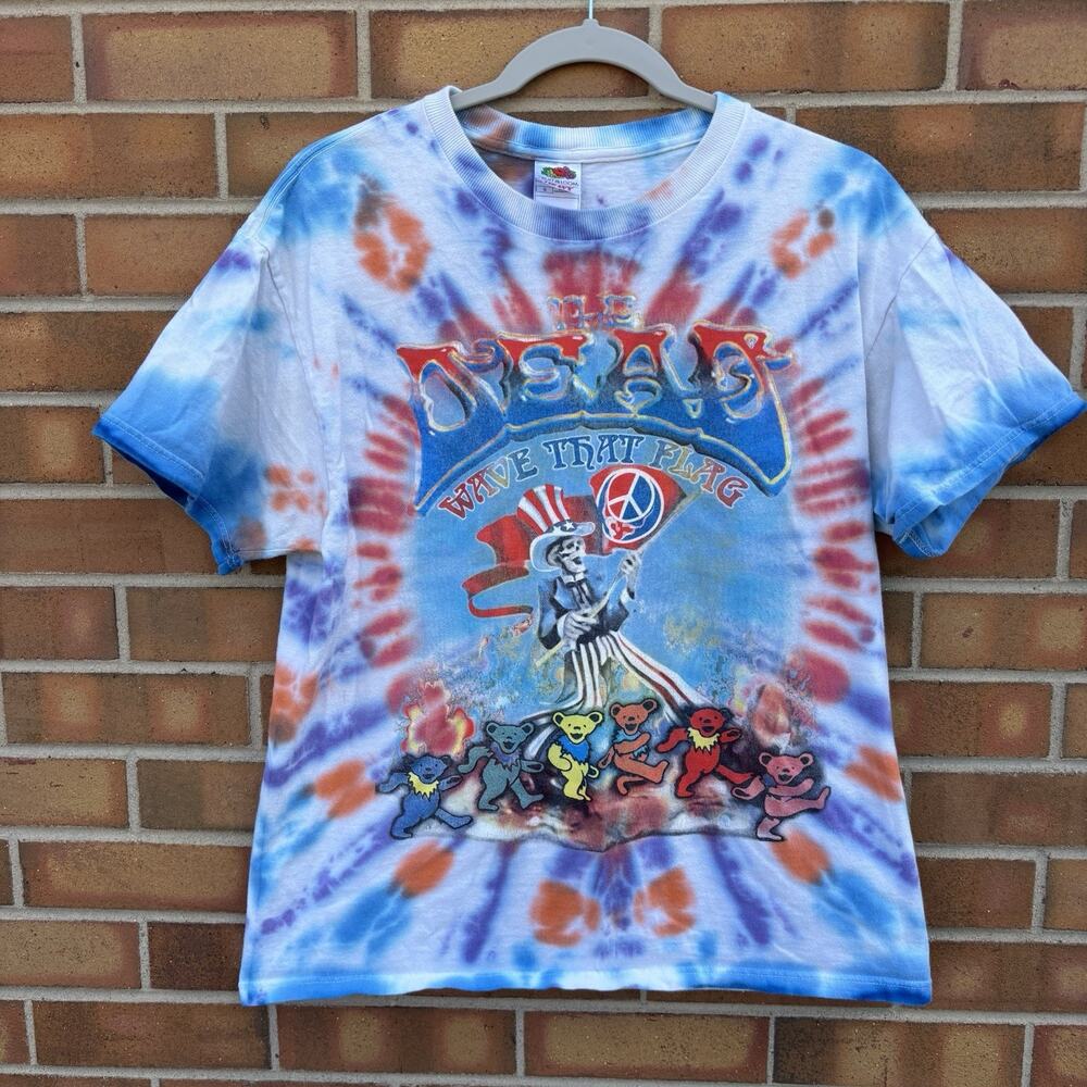 Vintage 2004 Grateful Dead Wave That Flag Summer Tour Tie Dye Unisex Size Large